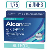 Alcon air optix plus hydraglyde линзы контактные -1.75 6 шт
