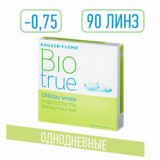 Biotrue oneday линзы контактные однодневные -0.75 90 шт