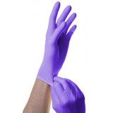 Перчатки нитриловые р.M 1 пара нестерильные смотровые неопудренные текстур. хлоринация однокр. фиолетово-голубой