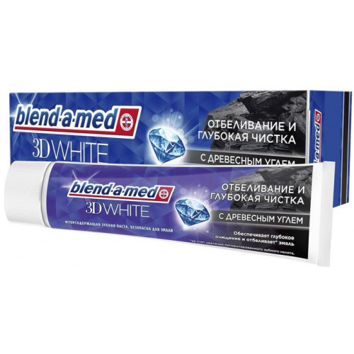 Blend-a-med паста зубная 3d white отбеливание и глубокая чистка с древесным углем 100мл
