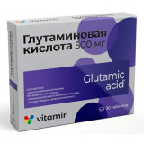 Глутаминовая кислота таб п/об киш.раств. 500мг 30 шт витамир