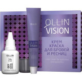 Ollin professional vision набор/крем-краска для окрашивания бровей и ресниц 20мл коричневый