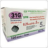 Sfm игла медиц. инъекционная для инсулиновых инжекторов (пен-ручек) 0.25х5мм 31g 100 шт
