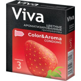 Viva презервативы 3 шт цветные ароматизированные
