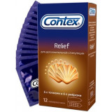 Презервативы Contex Relief с ребрами и с точками 12 шт