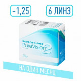 Purevision 2 hd линзы контактные мягкие -1.25 6 шт