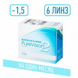 Purevision 2 hd линзы контактные мягкие -1.50 6 шт
