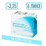 Purevision 2 hd линзы контактные мягкие -3.25 6 шт