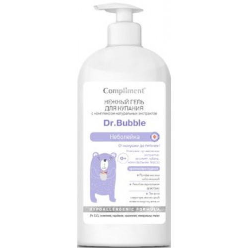 Compliment dr.bubble 0+ нежный гель для купания 400мл неболейка