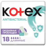 KOTEX Antibacterial ежедневные прокладки с антибактериальным слоем внутри Длинные 18 шт