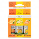 Oleos набор эфирных масел Апельсин сладкий, Лимон, Мандарин 10 мл фл 3 шт