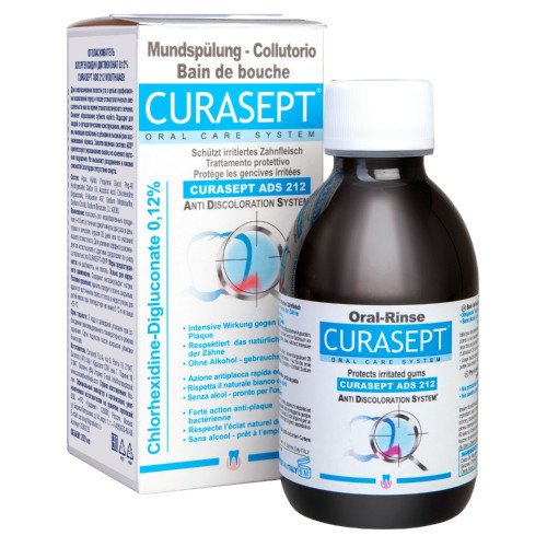 Ополаскиватель для полости рта Хлоргексидин Диглюконат 0,12% 200 мл CURASEPT ADS 212 MOUTHWASH
