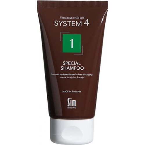 System 4 Special Терапевтический шампунь №1 для нормальной и жирной кожи головы 75 мл