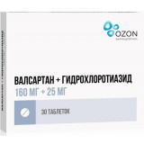 Валсартан+гидрохлоротиазид таб 160 мг+25 мг 30 шт