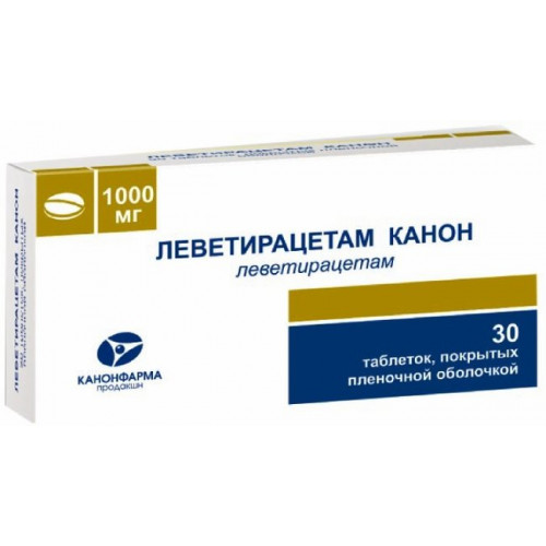 Леветирацетам канон таб п/об пленочной 1000мг 30 шт