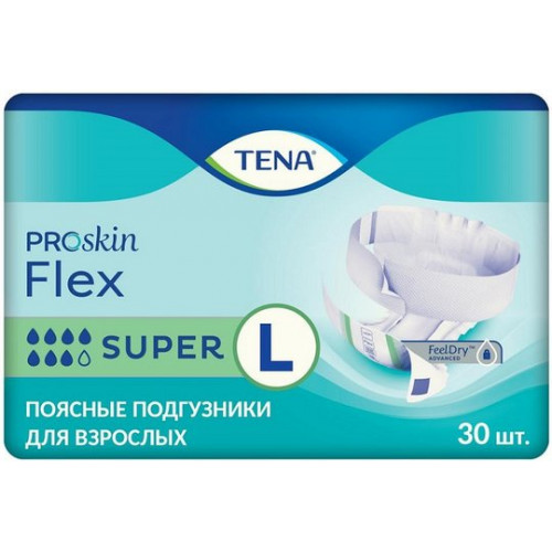 Tena flex super подгузники для взрослых р.l 83-120см 30 шт