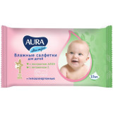 Aura салфетки влажные детские ultra comfort 15 шт алоэ/витамин е