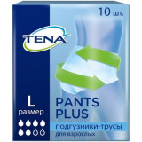 Tena pants plus подгузники-трусы для взрослых р.l 100-135см 10 шт