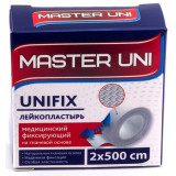 Master uni unifix лейкопластырь гипоаллергенный на тканевой основе 2х500см рулон