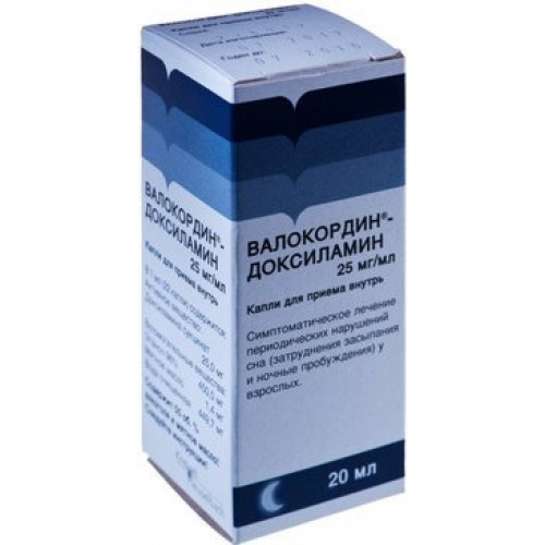Валокордин-доксиламин капли для приема внутрь 25мг/мл 20мл фл-кап. 1 шт