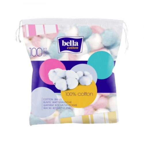 Bella cotton шарики ватные цветные 100 шт