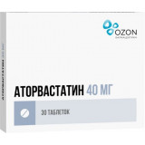 Аторвастатин таб п/об пленочной 40мг 30 шт озон