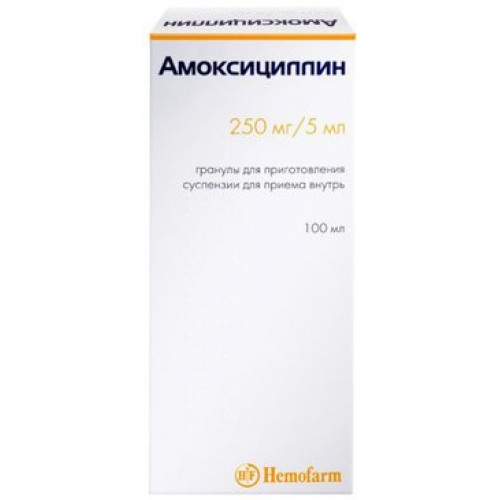 Амоксициллин гранулы для сусп. 250мг/5мл 100мл фл хемофарм