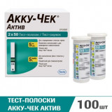 Акку-Чек Актив Тест-полоски для определения глюкозы 100 шт