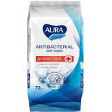 Aura family салфетки влажные с антибактериальным эффектом 72 шт