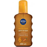 Масло-спрей для загара Nivea Sun с каротином Золотистый и стойкий загар SPF 6, водостойкий, 200 мл.