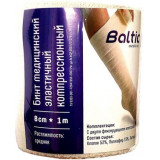 Baltic medical Бинт эластичный, средняя растяжимость, 8 см х 1 м, застежки-клипсы