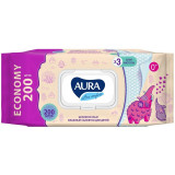 Aura ultra comfort Салфетки влажные детские с алоэ и витамином Е 200 шт