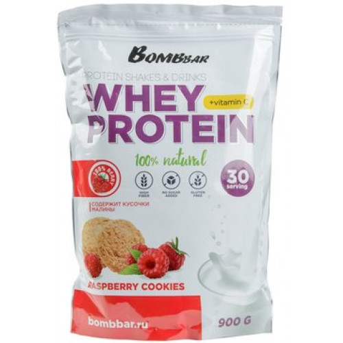 Bombbar Whey Protein коктейль протеиновый 900г малиновое печенье