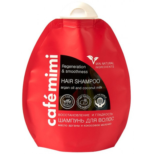 Шампунь для волос Восстановление и гладкость 250 мл Cafe Mimi
