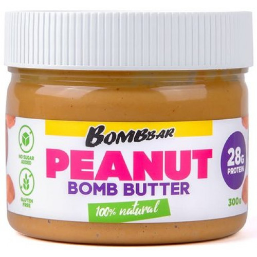 Bombbar паста peanut bomb butter натуральная хрустящая 300г арахисовая