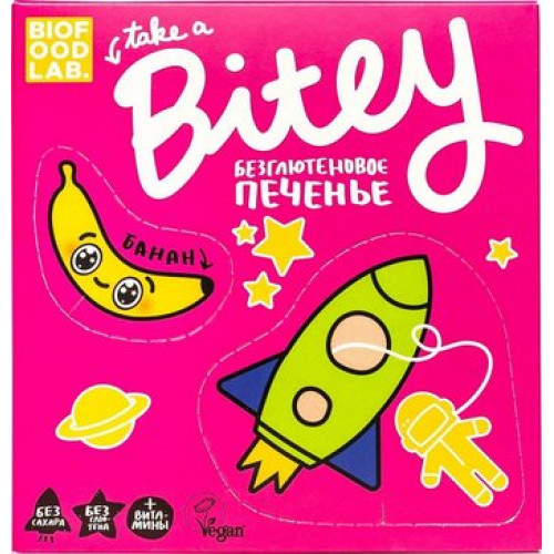 Bitey печенье безглютеновое 125г банан