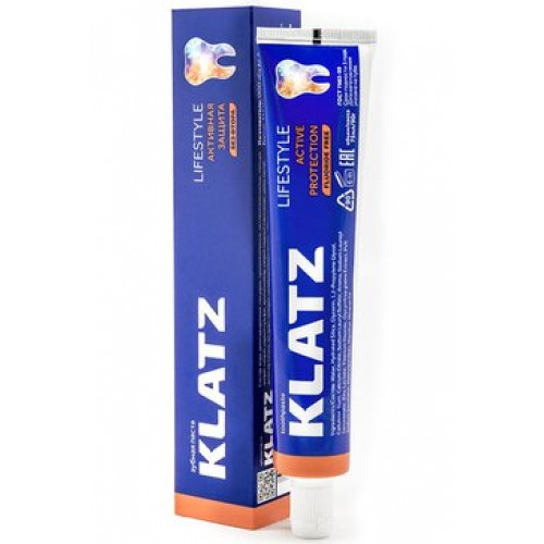 Klatz lifestyle Зубная паста Активная защита 75 мл без фтора