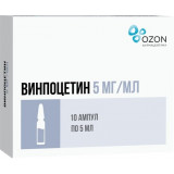 Винпоцетин концентрат для приготовления раствора для инф. 5 мг/мл 5 мл амп 10 шт