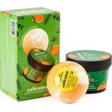 Cafe Mimi Подарочный набор Пряный апельсин: крем для тела 110 мл+бурлящий шар для ванны 120 г