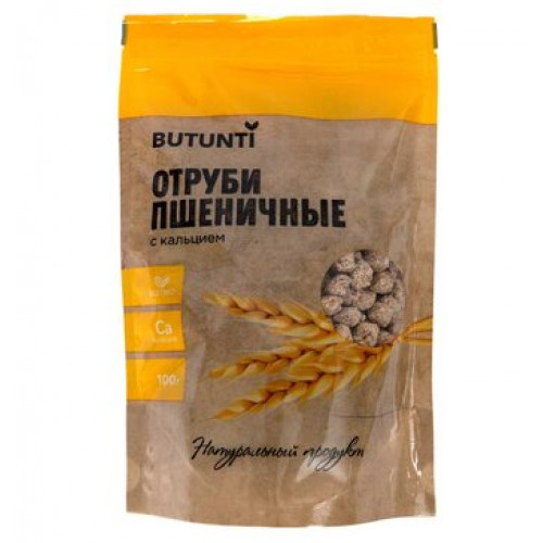 Отруби хрустящие пшеничные с кальцием 100 г Butunti