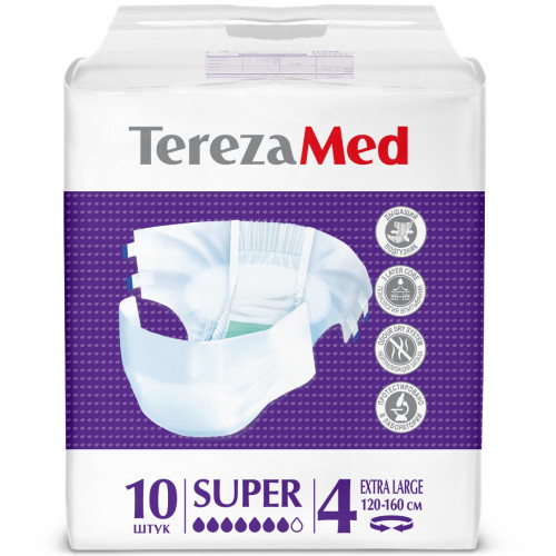 Подгузники для взрослых TerezaMed/ТерезаМед Super XL (р.4) 10 шт