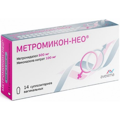 Метромикон-нео суппозитории вагин. 500мг+100мг 14 шт