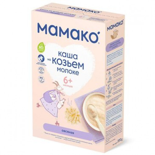 Мамако Каша овсяная на козьем молоке 200 г с 6 месяцев
