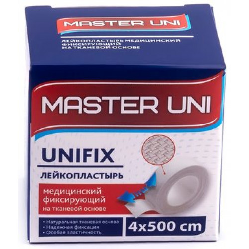 Master uni лейкопластырь катушка 4.0х500 на тканевой основе