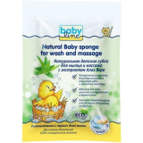 Babyline Натуральная детская губка для мытья и массажа с экстрактом Алоэ Вера 1 шт
