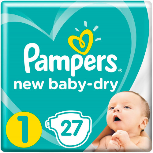 Подгузники Pampers New Baby-Dry 2–5 кг, размер 1, 27 шт