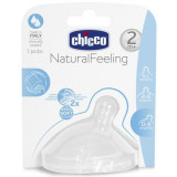 Chicco natural feeling соска силиконовая 2мес.+ средний поток 4084 с флексорами