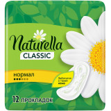 Прокладки Naturella Classic Normal (с ароматом ромашки), без крылышек, 12 шт