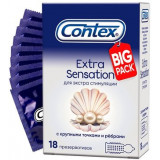 Презервативы Contex Extra Sensation с крупными точками и ребрами 18 шт
