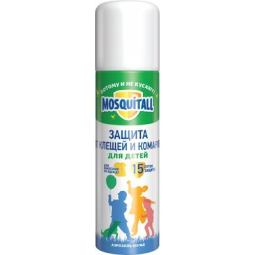 Mosquitall нежная защита аэрозоль для детей с 2х лет для прогулок от комаров/клещей 150мл